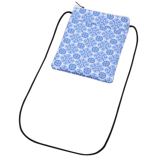 Pochette téléphone publicitaire en PET recyclé Etta noir / blanc